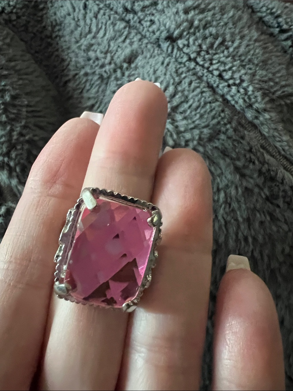 Pink Gem Statement Ring - Unbranded